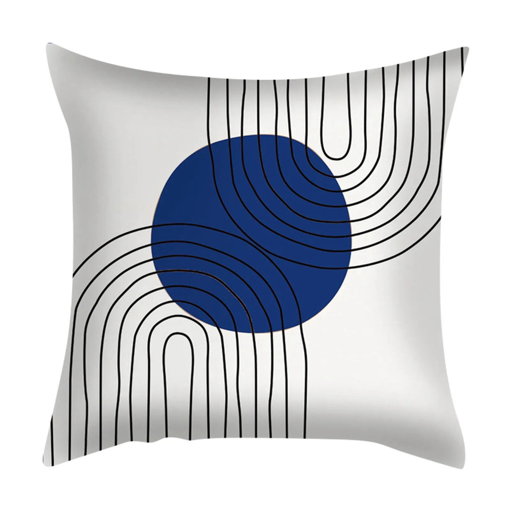 Circle And Lines Pattern Pillow Cover